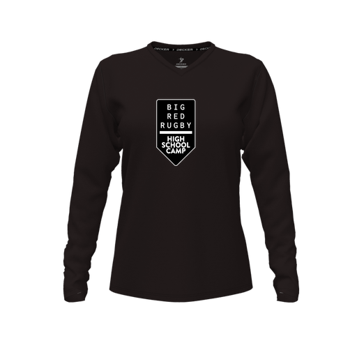 [FTLVCFBK-FYXS-LOGO2] Decker Comfort T-Shirt (Female Youth XS, Black, V Neck, Logo 2, Long Sleeve)