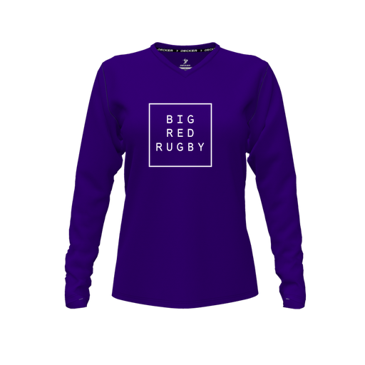 [FTLVPTPP-FYXS-LOGO3] Decker Performance T-Shirt (Female Youth XS, Purple, V Neck, Logo 3, Long Sleeve)