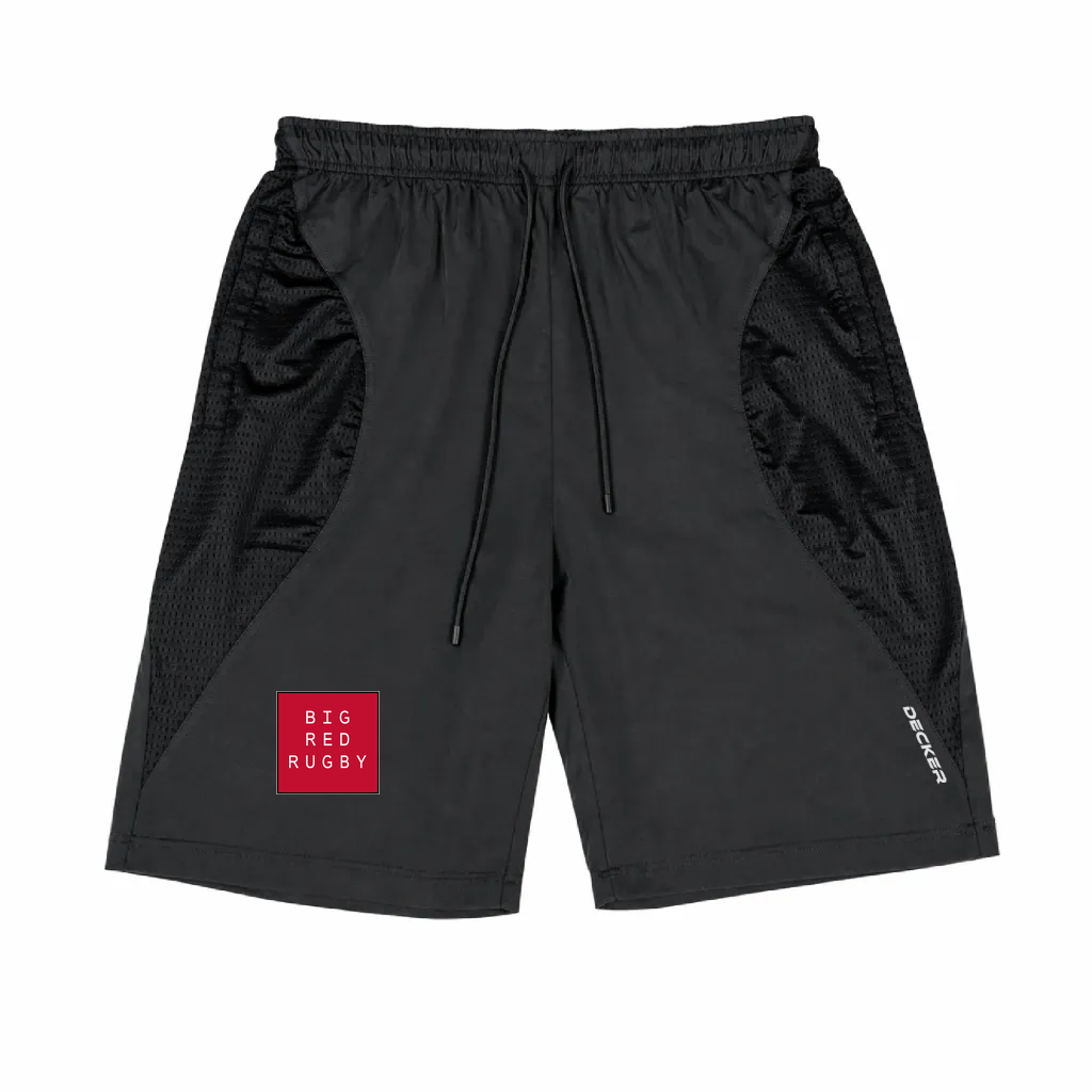 [CUS-DFW-SHOR-PER-CRV-BLK-YXXS-LOGO1] Decker Shorts (Curve Shorts) (Black, Youth XXS, Logo 1)