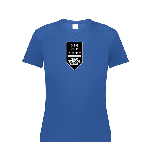 [2792.060.XS-LOGO2] Ladies Smooth Sport V-Neck T-Shirt (Female Adult XS, Royal, Logo 2)