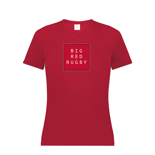 [2792.083.XS-LOGO1] Ladies Smooth Sport V-Neck T-Shirt (Female Adult XS, Red, Logo 1)