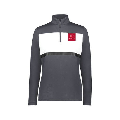 [222791.F52.XS-LOGO1] Ladies Bold 1/4 Zip Pullover (Female Adult XS, Gray, Logo 1)