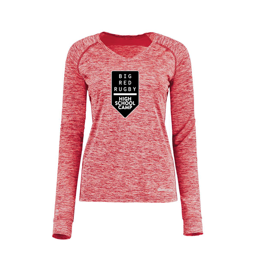[222770.T20.XS-LOGO2] Ladies Electric Long Sleeve Shirt (Female Adult XS, Red, Logo 2)