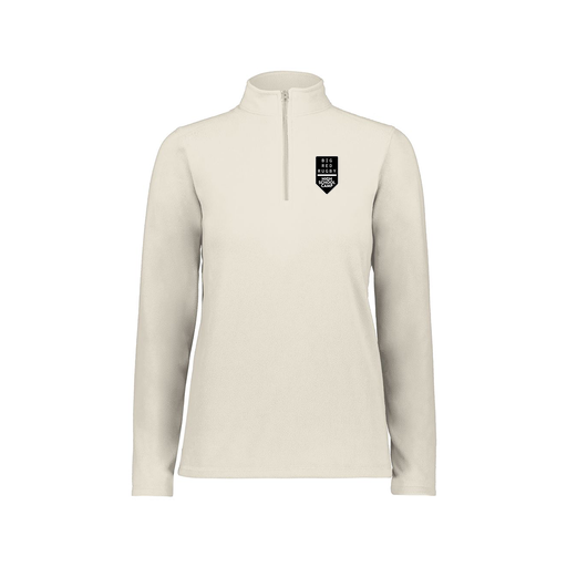 [6864.53T.XS-LOGO2] Ladies MicroFleece 1/4 Zip Pullover (Female Adult XS, White, Logo 2)