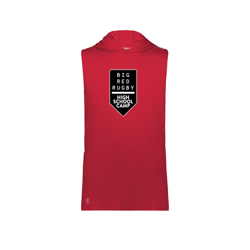 [222590.083.XS-LOGO2] Men's CoolDry Sleeveless Hoodie (Adult XS, Red, Logo 2)