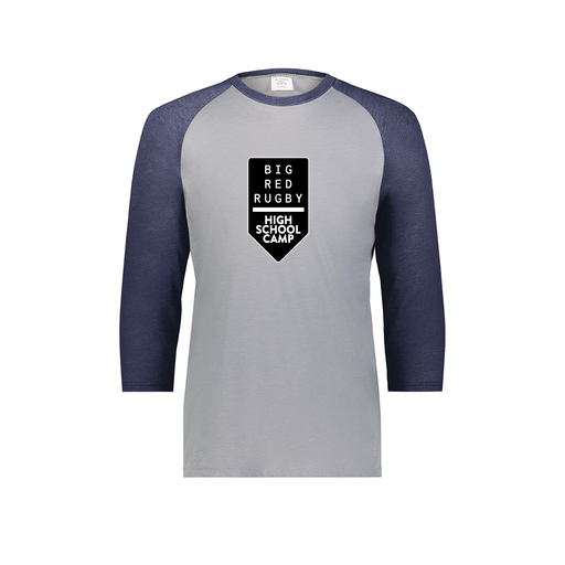 [6879.29V.S-LOGO2] Men's Vintage 3/4 Sleeve T-Shirt (Adult S, Navy, Logo 2)
