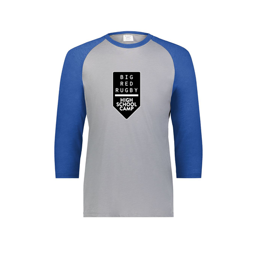 [6879.28V.S-LOGO2] Men's Vintage 3/4 Sleeve T-Shirt (Adult S, Royal, Logo 2)