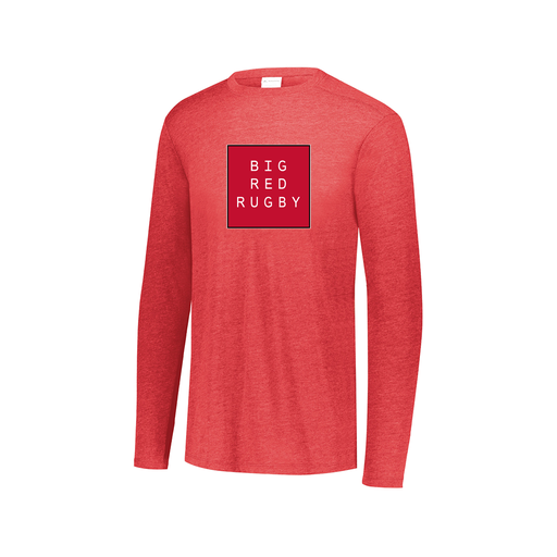 [FTLCUBRD-AXS-LOGO1] Decker Men's Tri-Blend T-Shirt - Long Sleeve (Adult XS, Red, Logo 1)