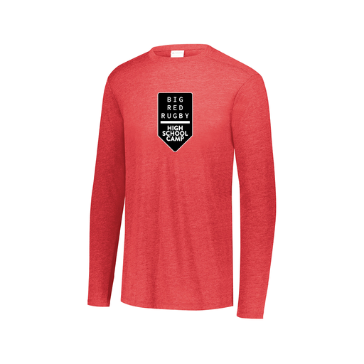 [FTLCUBRD-AXS-LOGO2] Decker Men's Tri-Blend T-Shirt - Long Sleeve (Adult XS, Red, Logo 2)