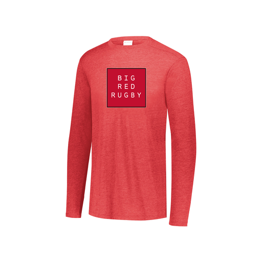 [FTLCUBRD-YS-LOGO1] Decker Youth Tri-Blend T-Shirt - Long Sleeve (Youth S, Red, Logo 1)