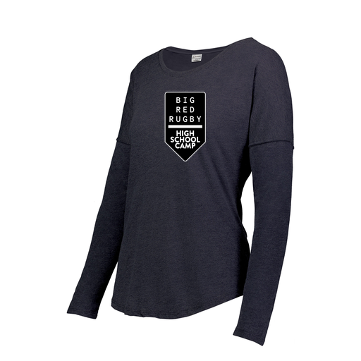 [FTLCUBNV-FAXS-LOGO2] Decker Women's Tri-Blend T-Shirt - Long Sleeve (Female Adult XS, Navy, Logo 2)